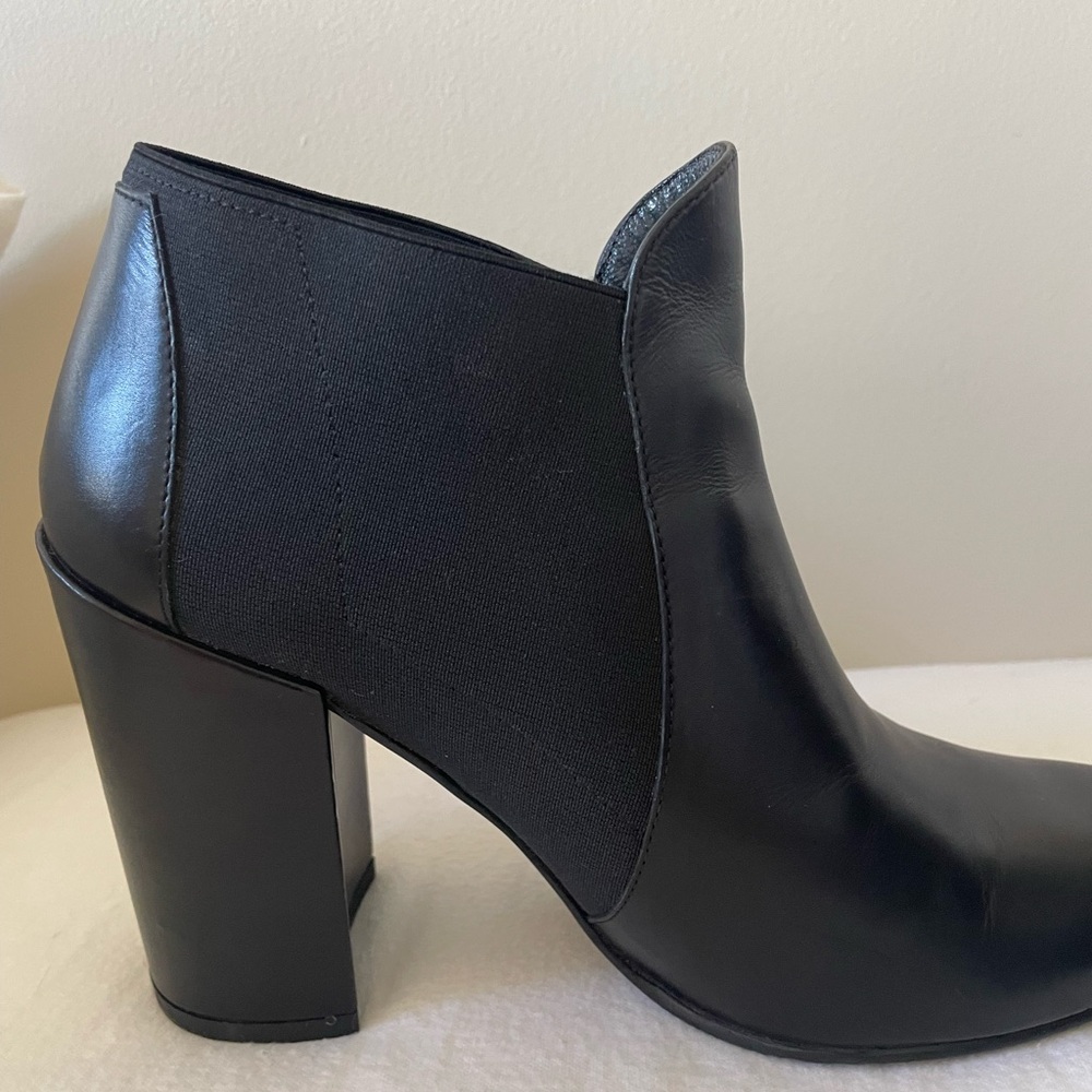 Stuart Weitzman Black Leather Ankle Booties - Picture 6 of 11